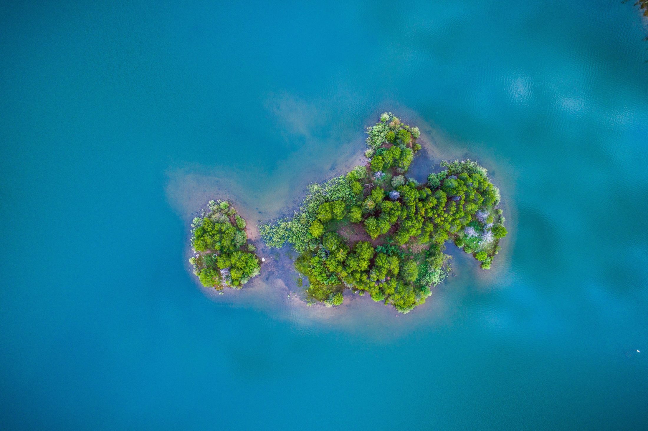 green island surrounded by body of water